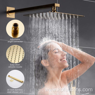 Luxury Exposed Chrome Plated Head Shower Set